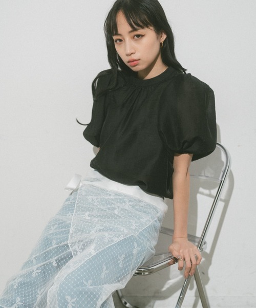 「VANNIE U」 半袖ブラウス FREE ピンク レディース_画像8