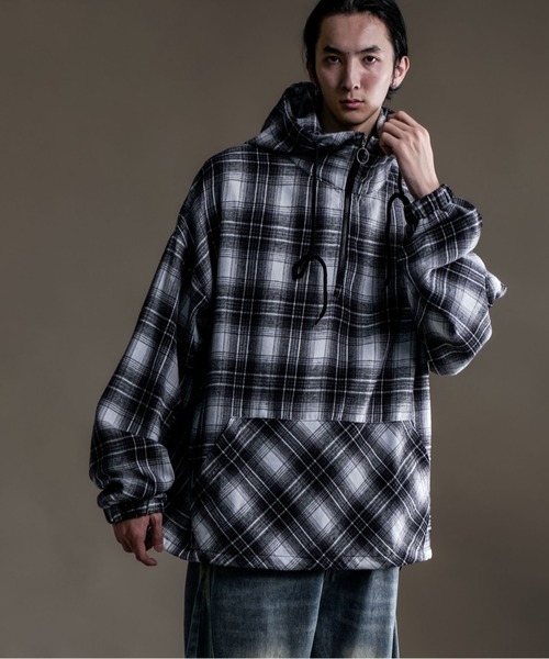 希少　y2k NOAH チェック　ジップパーカー　XL CALIFORNIA OUTFITTERS パーカー 10A10 フランネル チェック ハーフ