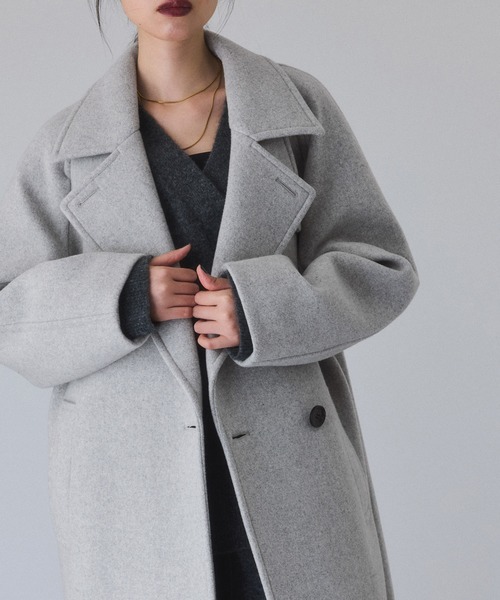 ADAM ET ROPE' ステンカラーコート コート ウールボンディング