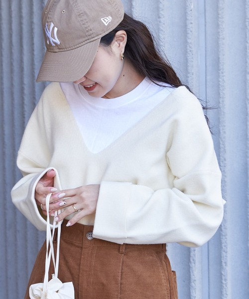 CIAOPANIC  Vネックニット  ベージュ / ONE SIZE CIAOPANIC TYPY（チャオパニックティピー） Vネックニット ONE SIZE