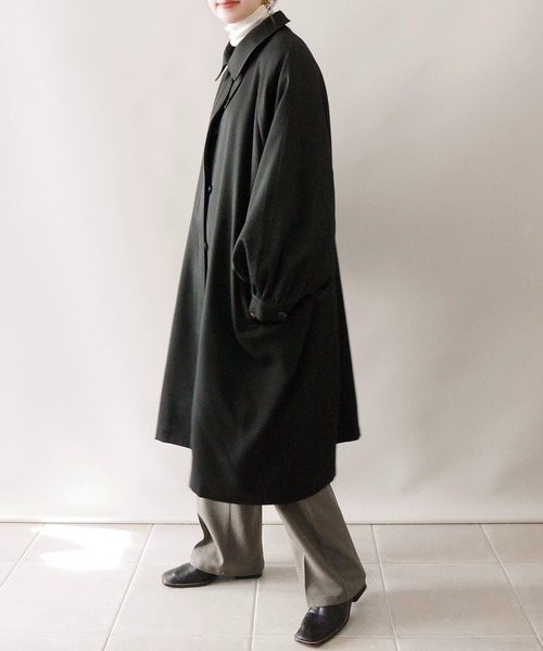 「ECRIRE」 ステンカラーコート L モカ レディース_画像2
