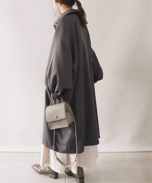 「ECRIRE」 ステンカラーコート L モカ レディース_画像8