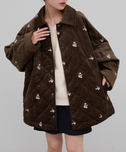 Discoat（ディスコート） ブルゾン アウター 「umm.」ベロア刺繍