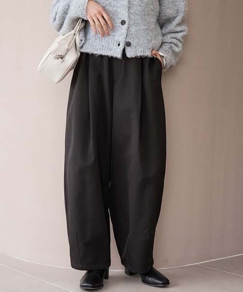 coen（コーエン） スラックス パンツ ウールライク裏起毛イージー