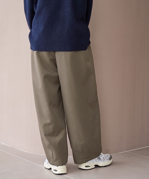 coen（コーエン） スラックス パンツ ウールライク裏起毛イージー