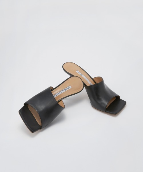 「PELLICO」 踵サンダル 37 黒いこと レディース