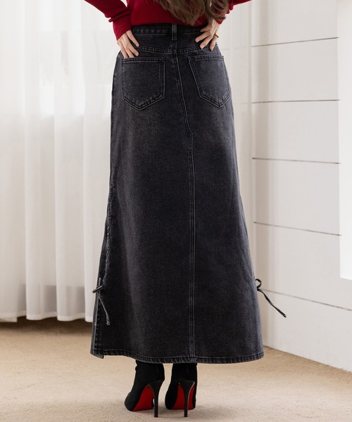 DAY CLOSET デニムスカート サイドリボン×マーメイドラインに熱視線