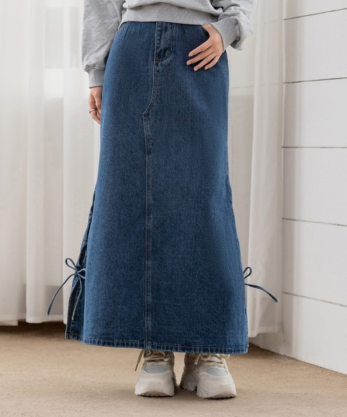 DAY CLOSET デニムスカート サイドリボン×マーメイドラインに熱視線
