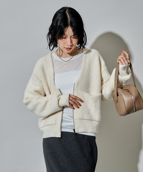 ★FREAK'S STORE★ホワイトニットカーディガン FREAK'S STORE（フリークスストア） カーディガン FREAK'S STORE