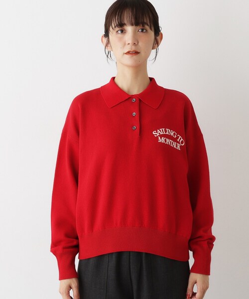 Dessin（デッサン） ニット セーター 「洗える」フロッキーロゴ入り襟