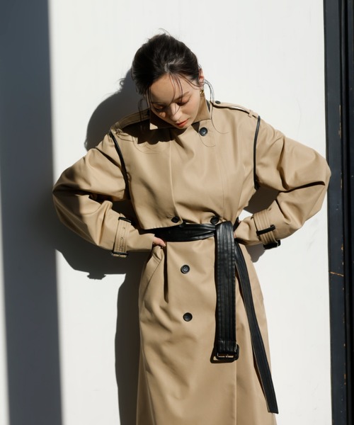 anuans（アニュアンス） トレンチコート MEDIUM ホワイト レディース