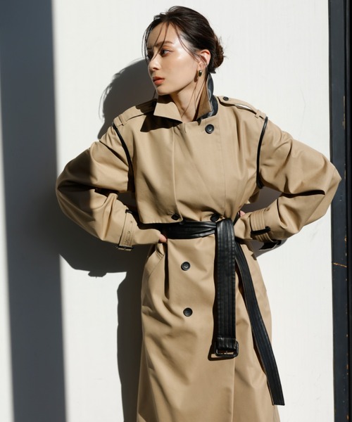 anuans（アニュアンス） トレンチコート MEDIUM ホワイト レディース