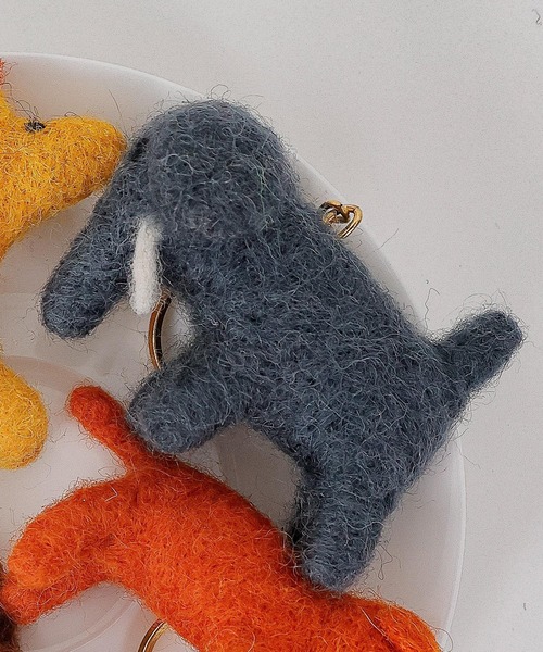 emesuelee キーホルダー フェルトアニマルキーホルダー さる ゾウ いぬ