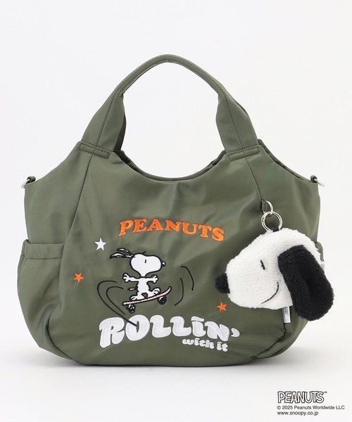 PEANUTS Y'SACCS イザック SNOOPYスヌーピー トートバッグ Y'SACCS（イザック） トートバッグ SNOOPYデザイン サイドギャザー2way