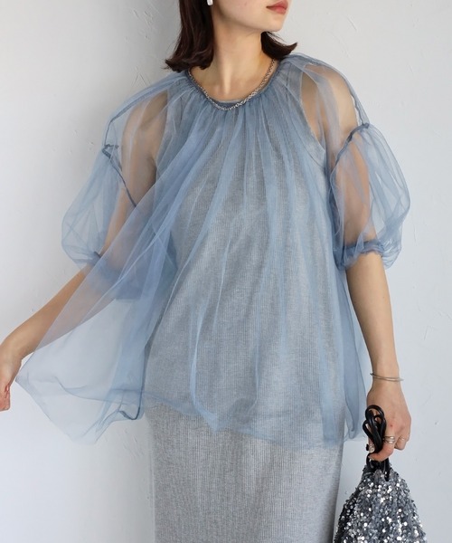 「r.」 7分袖カットソー FREE アイボリー レディース_画像2