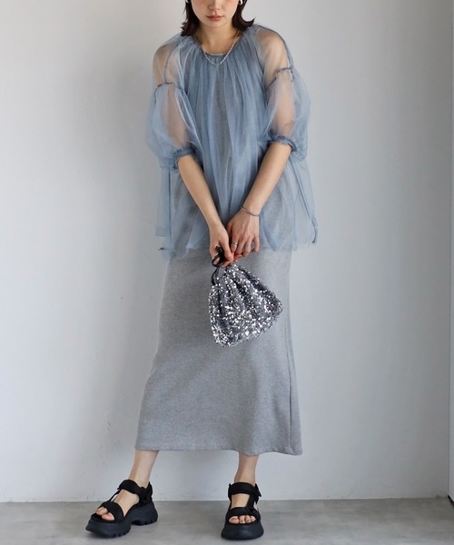 「r.」 7分袖カットソー FREE アイボリー レディース_画像5