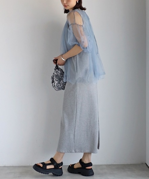 「r.」 7分袖カットソー FREE アイボリー レディース_画像6