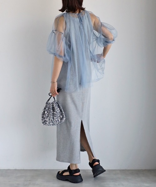 「r.」 7分袖カットソー FREE アイボリー レディース_画像7