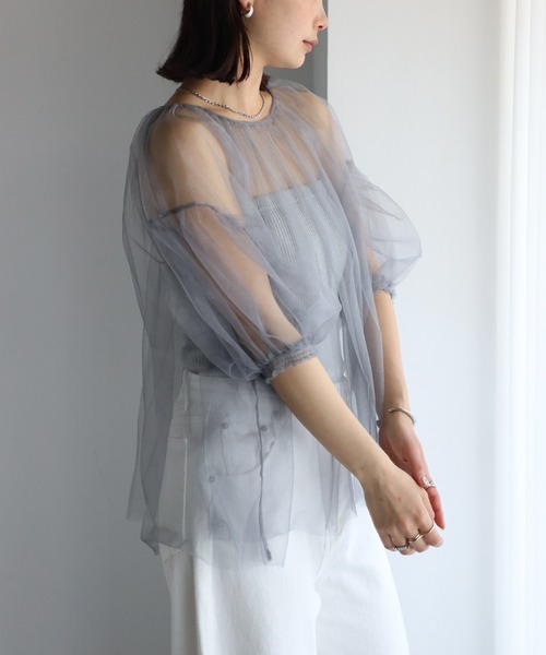 「r.」 7分袖カットソー FREE アイボリー レディース_画像9