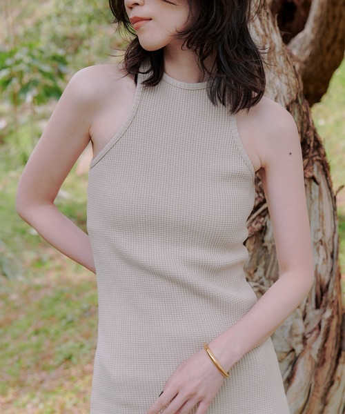 anuans 半袖 ニット ワンピース anuans（アニュアンス） ニットワンピース SMALL ブラック レディース