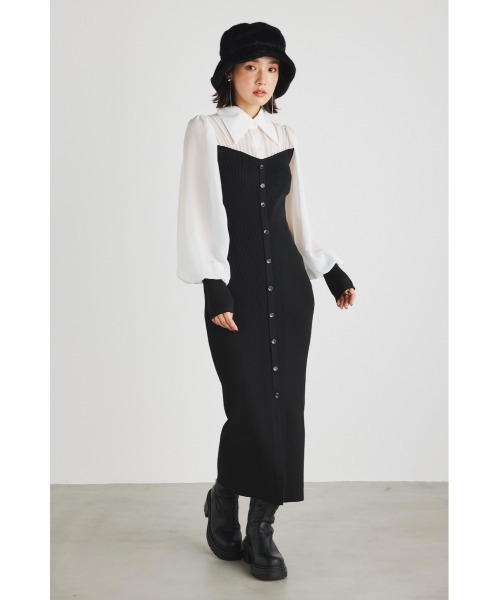 「rienda」 ニットワンピース FREE ライトパープル レディース_画像7