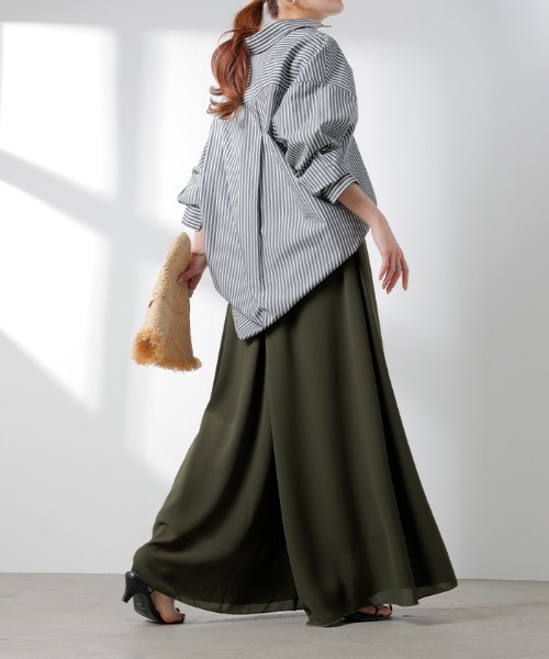 「HUG.U」 イージーパンツ - オリーブ レディース_画像5