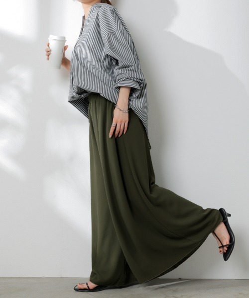「HUG.U」 イージーパンツ - オリーブ レディース_画像7