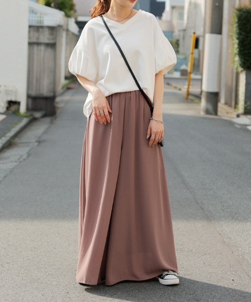 「HUG.U」 イージーパンツ - オリーブ レディース_画像9