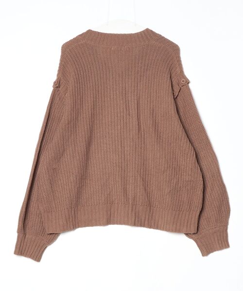 「Adoon plain」 長袖ニット MEDIUM ダークブラウン メンズ_画像2