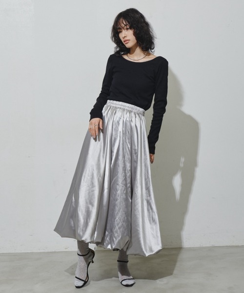 「Aunt Marie's」 ロングスカート FREE グレー レディース_画像5