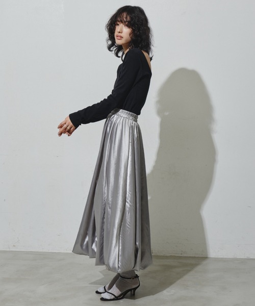 「Aunt Marie's」 ロングスカート FREE グレー レディース_画像9