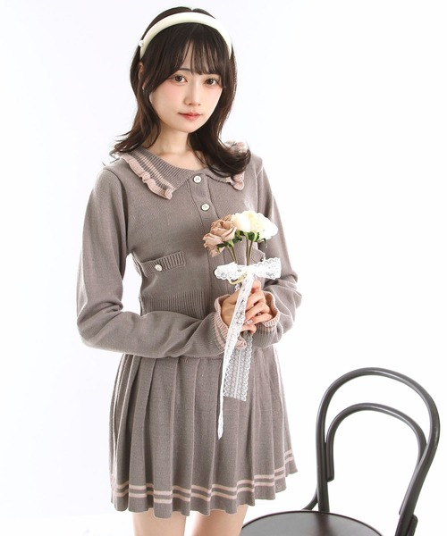 DearMyLoveRose（ディアマイラブローズ） セットアップ 襟付きニット