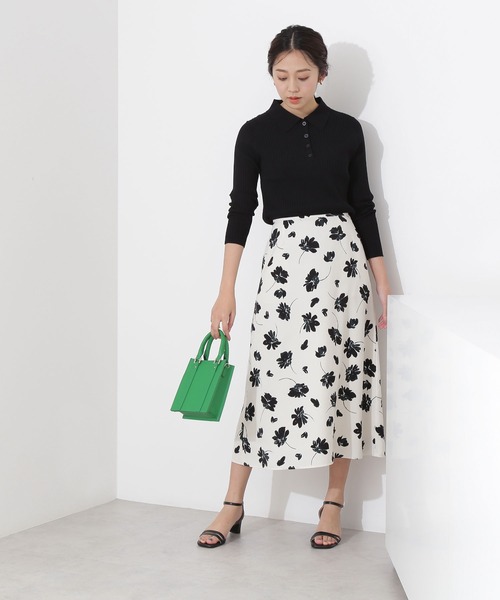「NATURAL BEAUTY BASIC」 長袖ポロシャツ MEDIUM ベージュ レディース_画像7