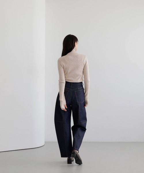 「LIAN」 タートルネックニット FREE チャコールグレー レディース_画像7