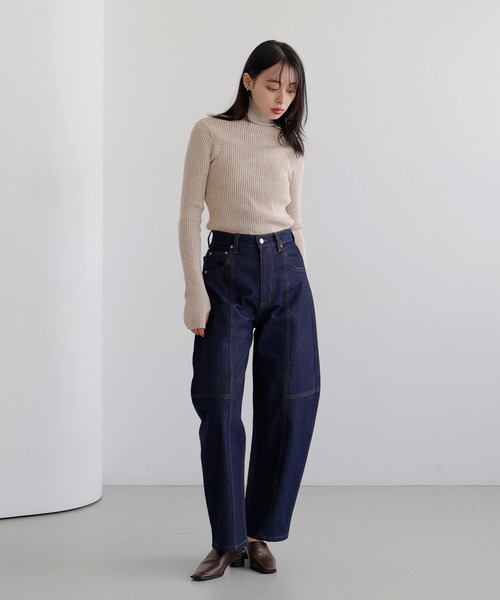 「LIAN」 タートルネックニット FREE チャコールグレー レディース_画像8