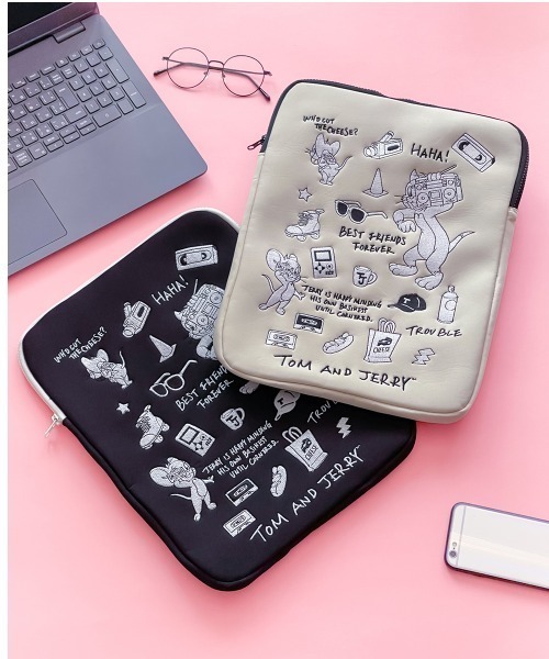 タブレットケース FLAPPER フラッパー:トムとジェリー モノクロPC