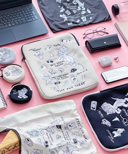 タブレットケース FLAPPER フラッパー:トムとジェリー モノクロPC