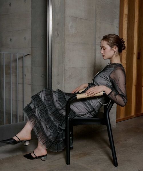 LE'RURE ドレス Lace motif frill line dress : ZOZOTOWN Yahoo!店
