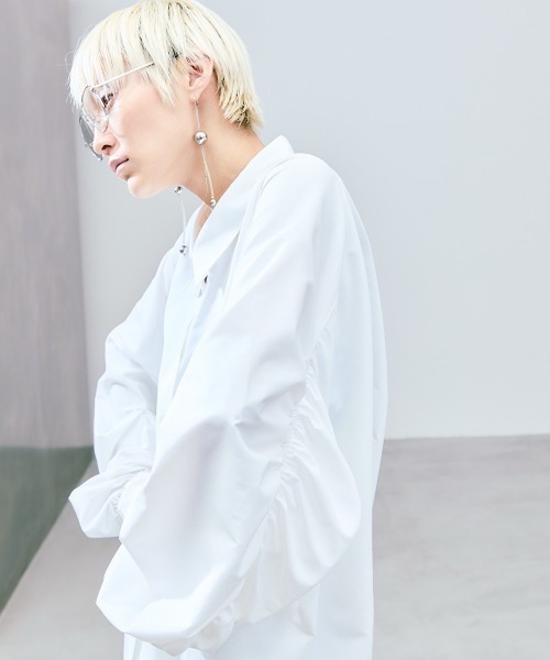 HEREIAM ブラウス シャツ 「HEREIAM」ギャザーギャザーブラウス