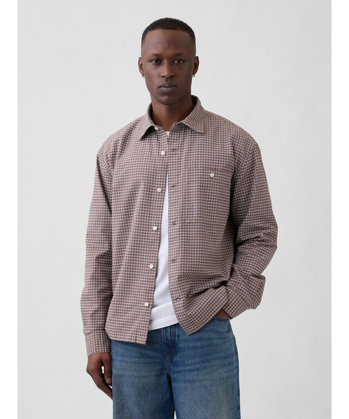 ステッチボクシーシャツ(タグ付き) GAP（ギャップ） シャツ ボクシーフィット オックスフォードシャツ