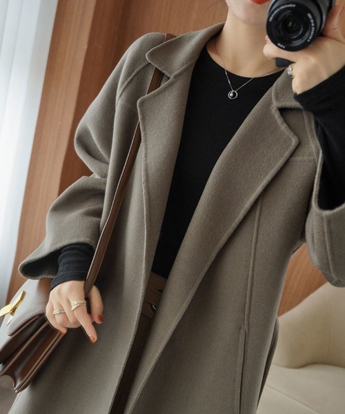 「SallyLunn」 トレンチコート LARGE グレー レディース_画像2
