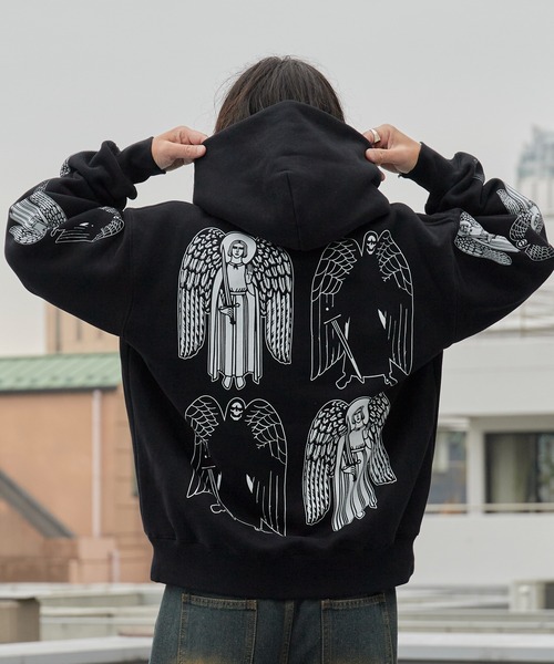 PLEASURES（プレジャーズ） パーカー ANGEL DEMON HOODIE