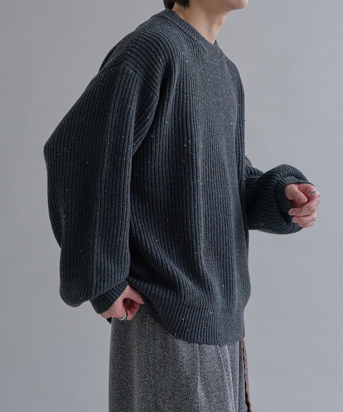 「epnok」 長袖ニット MEDIUM グレイッシュベージュ メンズ_画像9