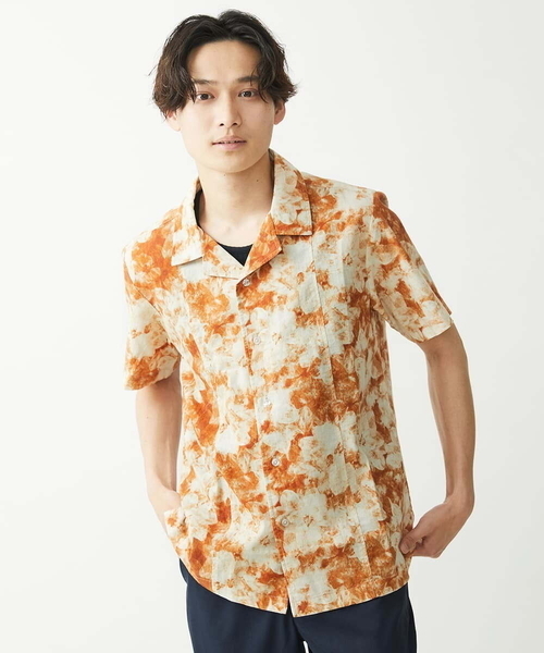 「MK MICHEL KLEIN HOMME 」 半袖シャツ 48 オレンジ メンズ_画像2