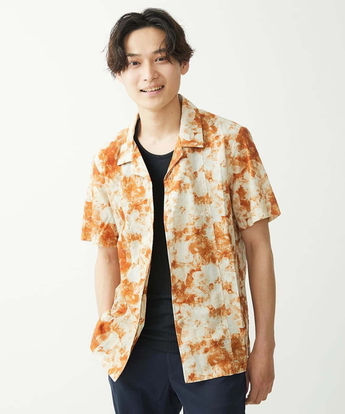 「MK MICHEL KLEIN HOMME 」 半袖シャツ 48 オレンジ メンズ_画像4