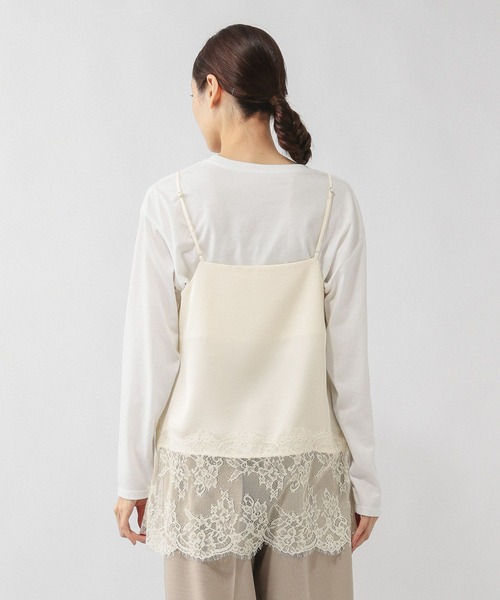 GLOBAL WORK（グローバルワーク） キャミソール サテンレースキャミ