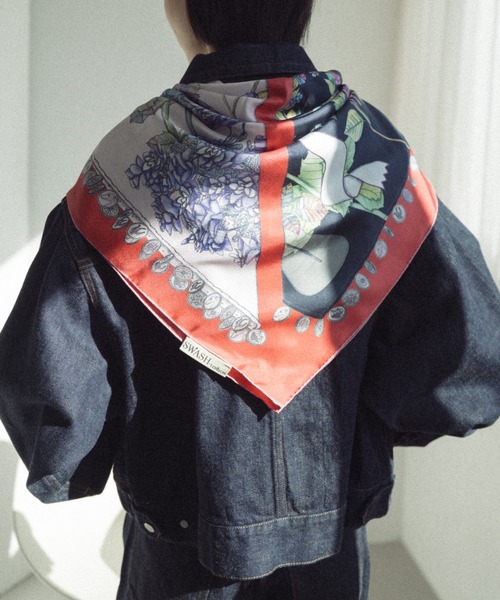 SWASH LONDON スカーフ バンダナ 26SS スカーフ シルクツイル 88*88