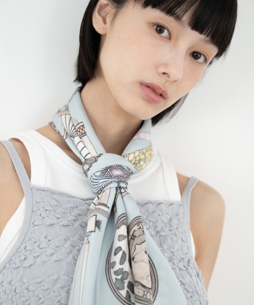 SWASH LONDON スカーフ バンダナ 26SS スカーフ シルクツイル 88*88