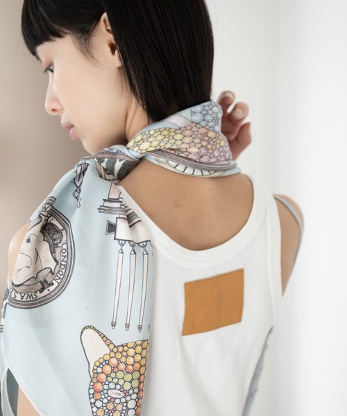 SWASH LONDON スカーフ バンダナ 26SS スカーフ シルクツイル 88*88