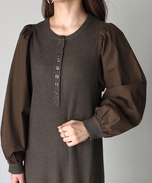 「Riberry」 ニットワンピース MEDIUM ブラック レディース_画像3